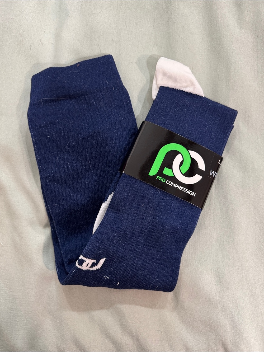 Pro Compression Women’s Navy & White Compression Socks L/XL Wide